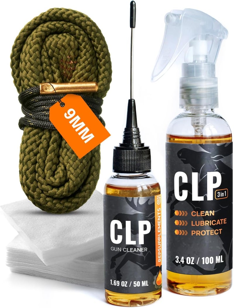 REPSUPPLEMENTS مجموعة منظف وزيت للبندقية 5 أونصات رذاذ زيت بندقية وزيت إبرة - منظف وزيت وحامي 3 في 1 للبندقية - Image 1